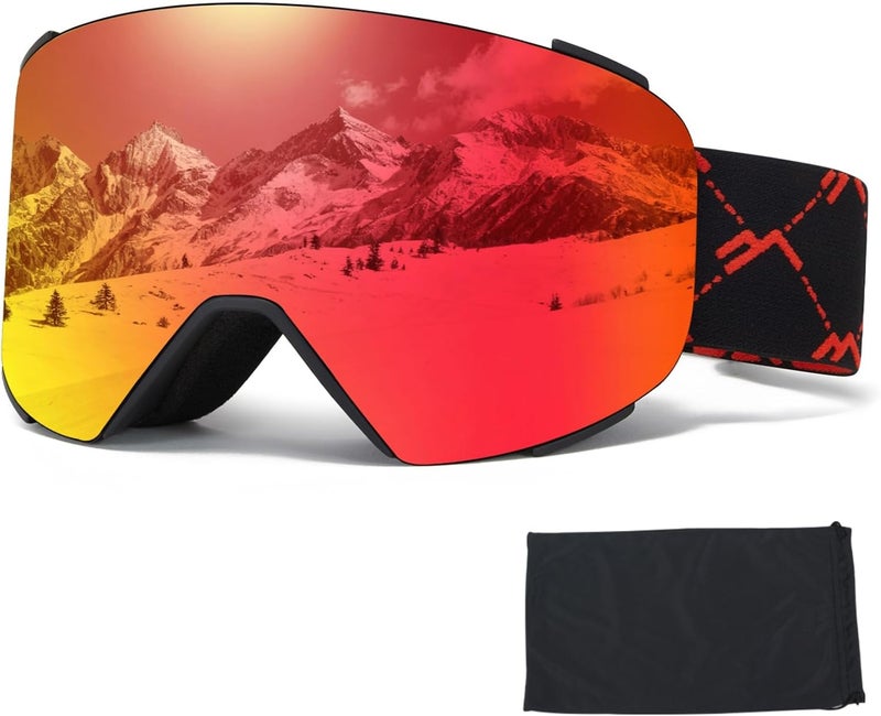 MXJ Gear Ski Goggles OTG for Women Men Adult Youth,YH693C Magnetic Snowboard Goggles,Winter Snow Goggles for Skiing Skating - Image 1